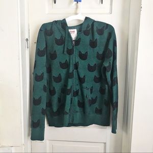 Green Cat Zip-up Hoodie